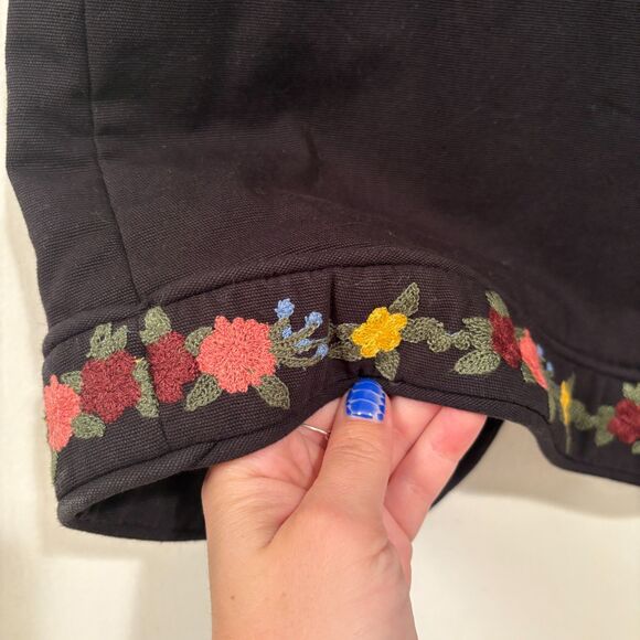 Sezane x Aimie Floral Embroidered Sleeveless Vest Black 34 - Picture 4 of 8